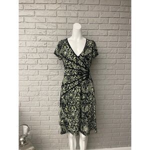 Connected Petite Multicolored Short Sleeve Fit & Flare Dress Size 8P